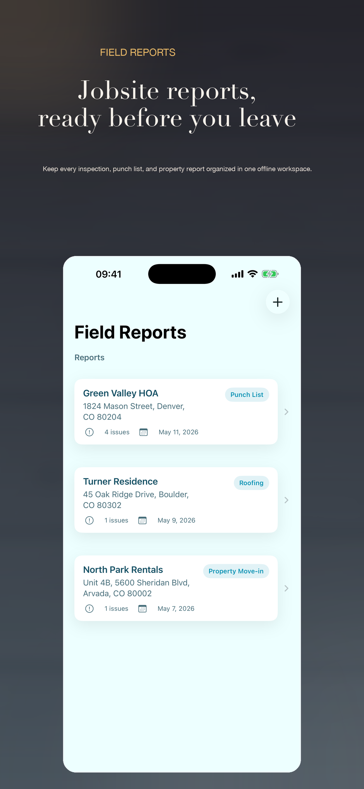 Field Report Pro Home